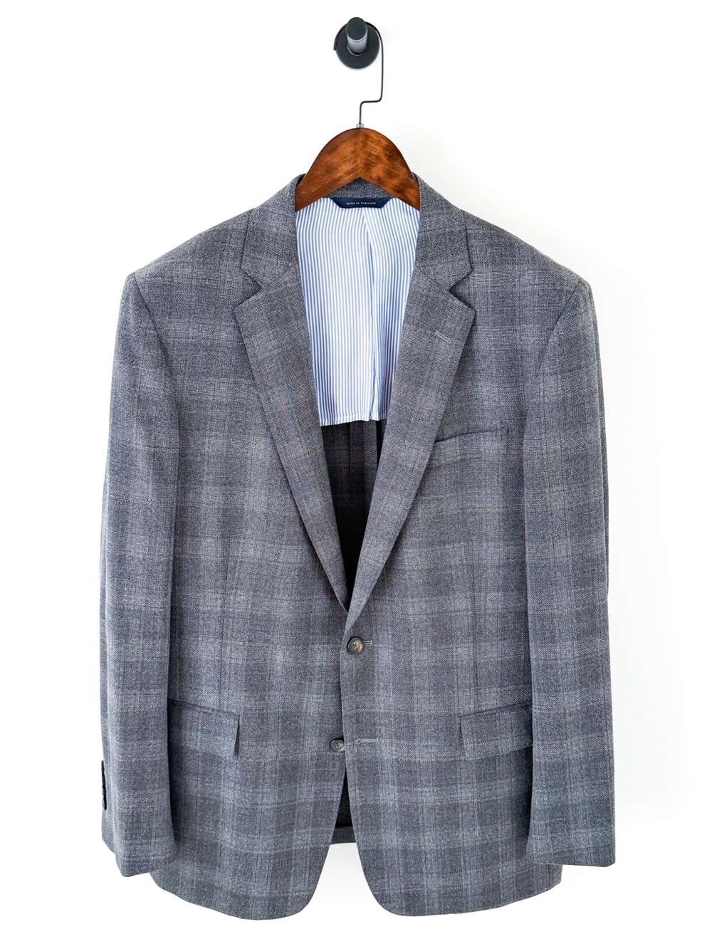 NEW Brooks Brothers Italian Gray Wool Plaid Sport Coat Vitale Regent Men's 42L